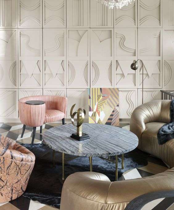 eclectic living room by kelly wearstler