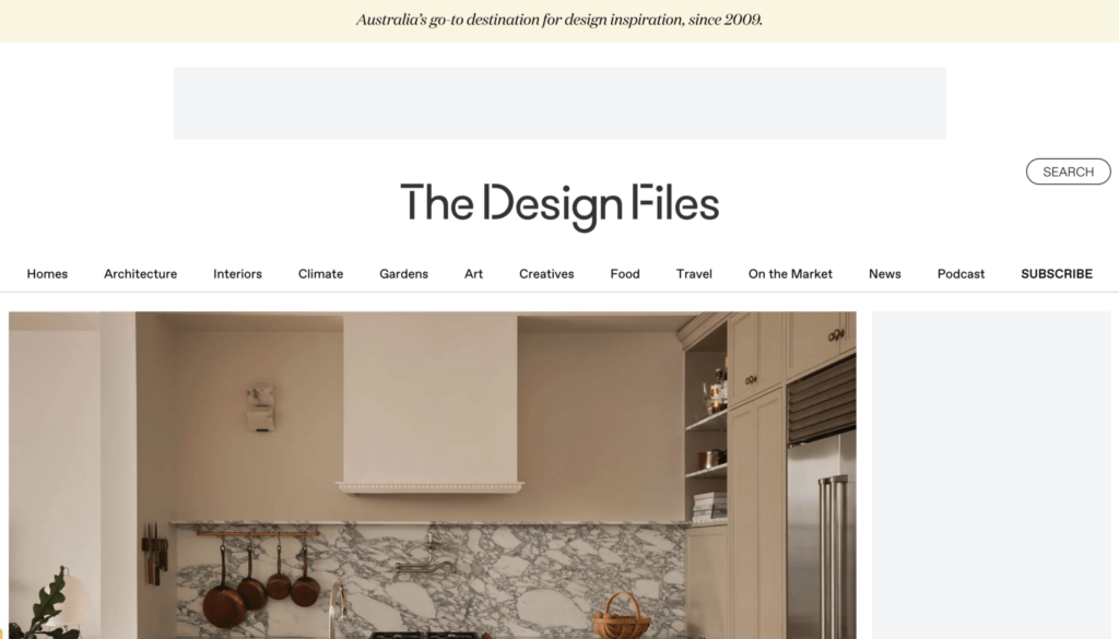 Interior design blogs :  "The Design Files" - Celebrating Creativity Down Under