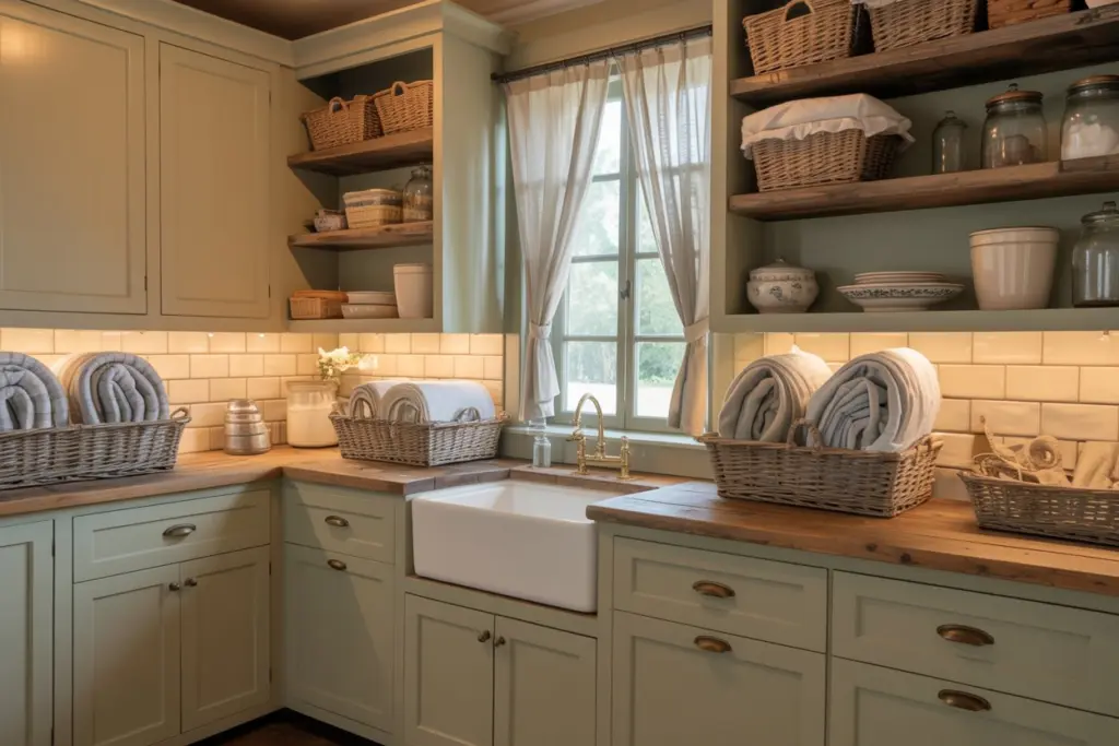 Functional and Stylish laundry room Storage