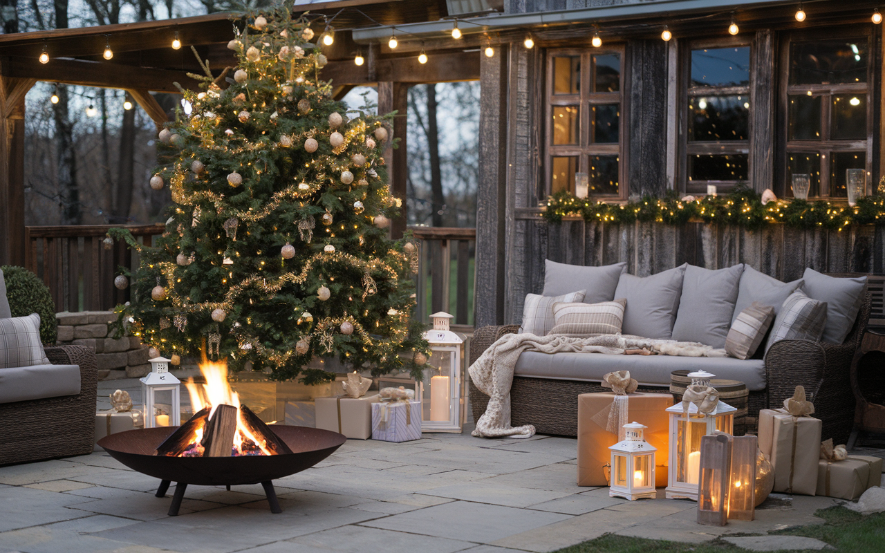 Christmas Outdoor Seating Area decor