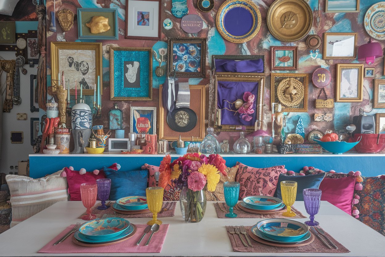 Maximalist dining table Decor 