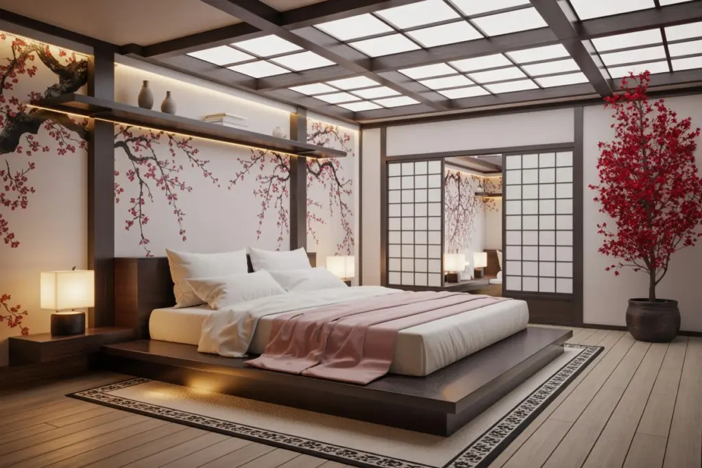 Minimalist style in Japandi Design bedroom