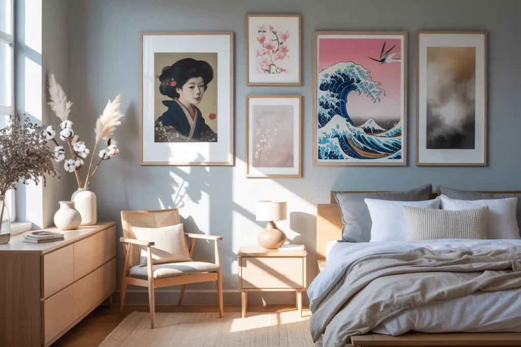 Japandi bedroom colors: Blue