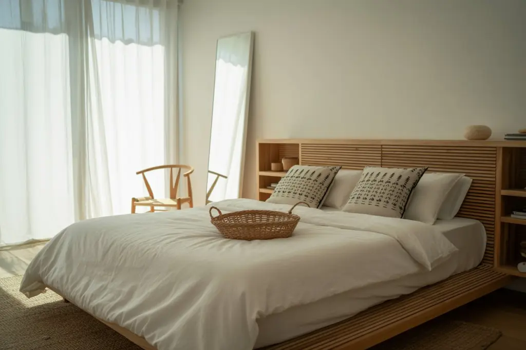 Japandi bedroom colors: Serene Whites