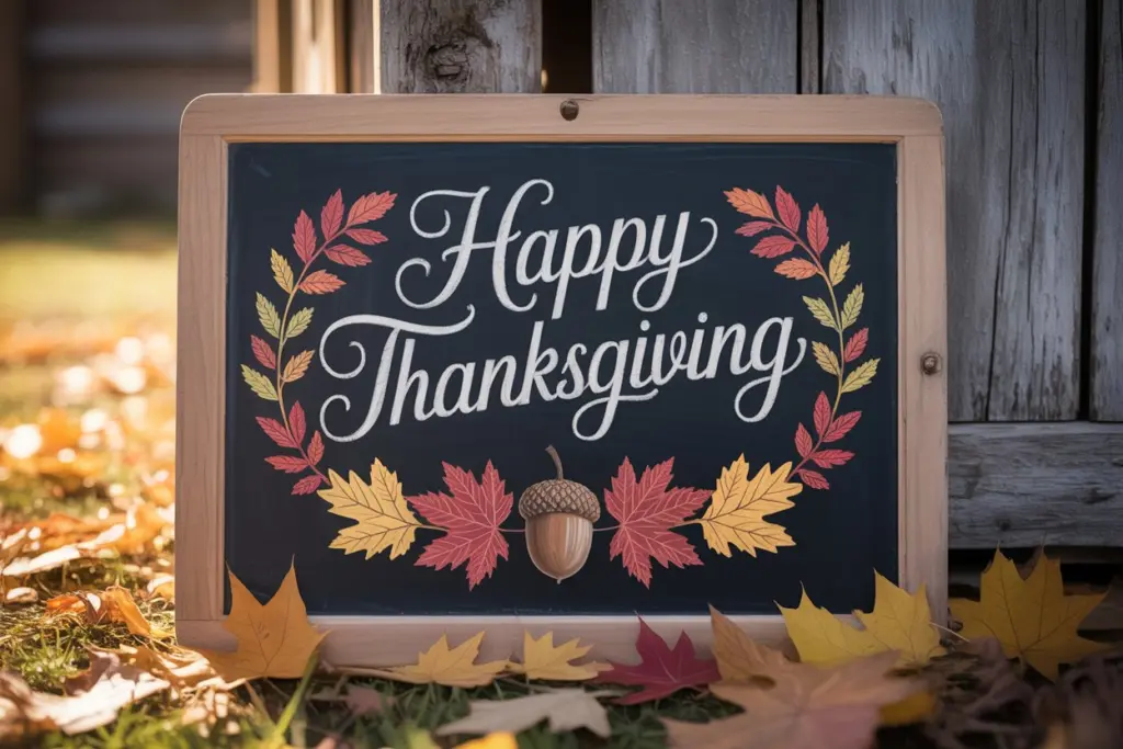 Happy Thanksgiving Chalkboard poster, sign