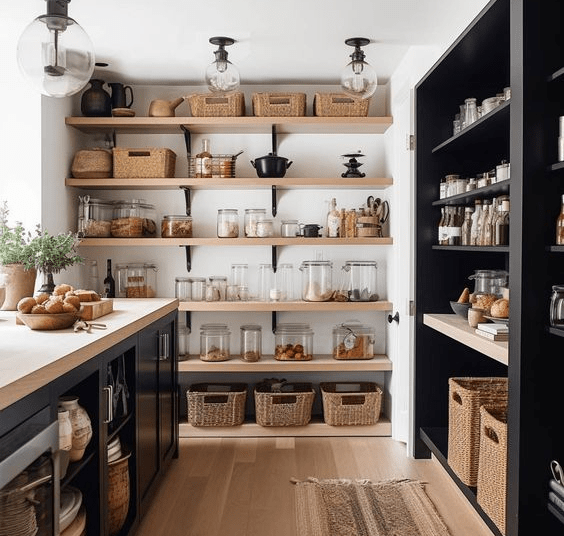 Wooden Crates and Baskets In Your Farmhouse Pantry