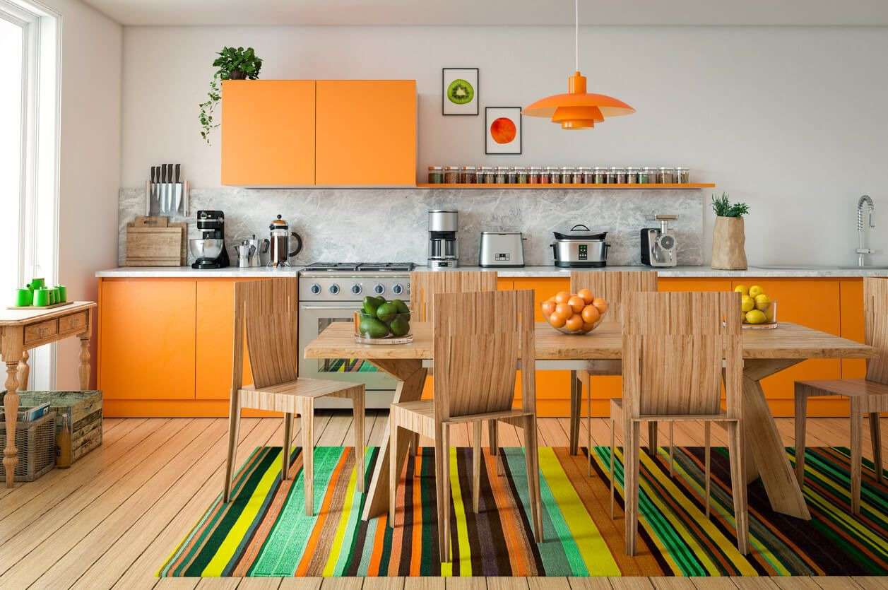 vibrant yellows and oranges for the kitchen,
