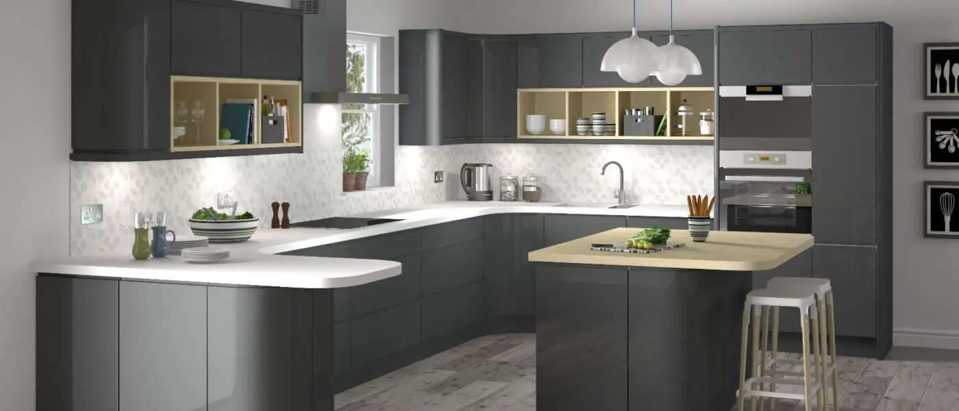 How to Choose the Right kitchen colour combination 11 pairing glossy kitchen cabinets with a matte-finish wall paint