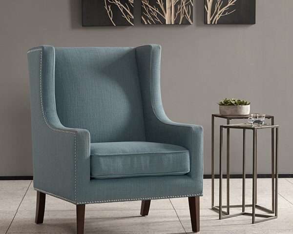 Wingback armchair in living room