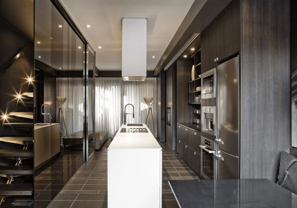 Kitchen in a townhouse.