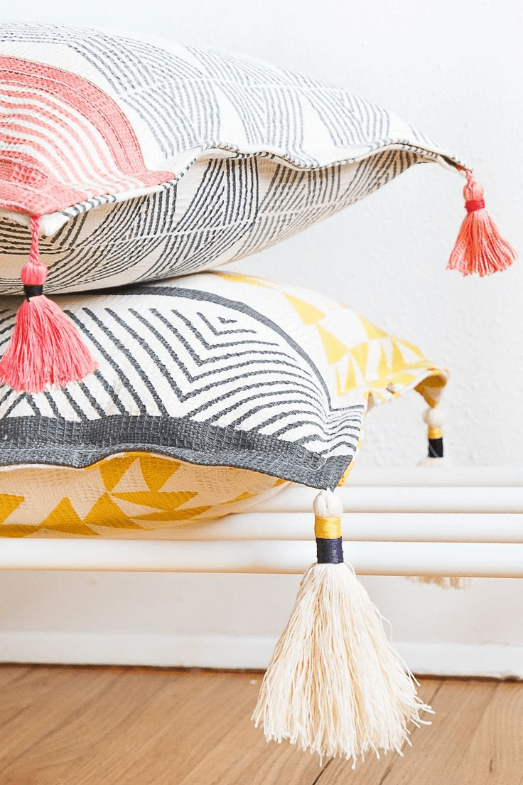 DIY Tasseled Throw Pillows