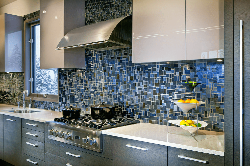 DIY Maximalist Projects:  mirrored mosaic backsplash