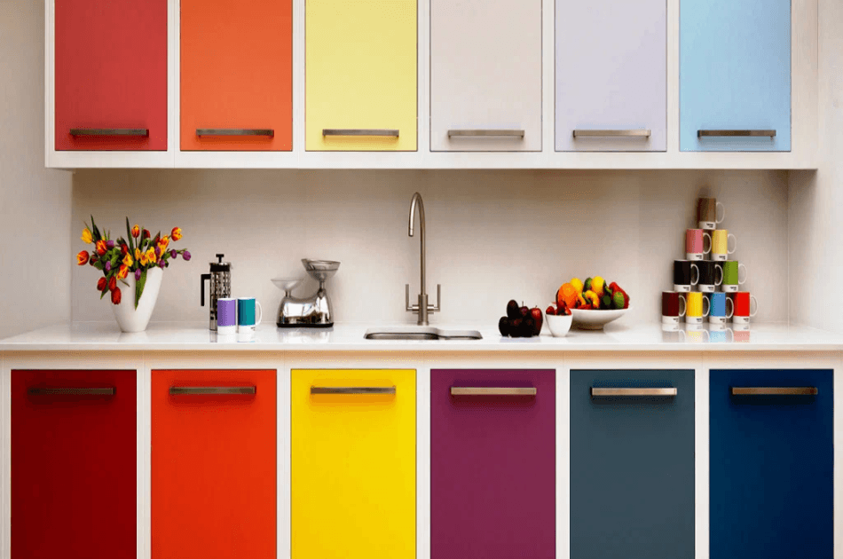 DIY Maximalist Projects: Rainbow Kitchen Cabinets