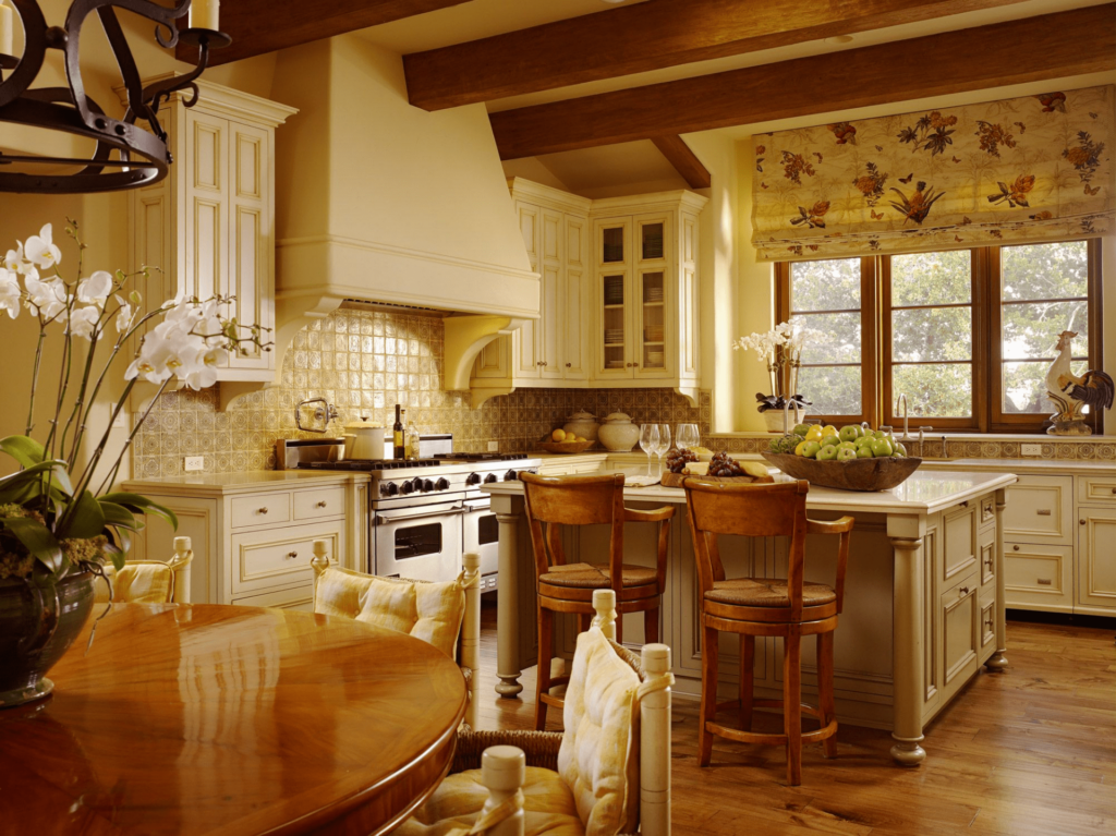 Textured Fabrics| Colonial Style Kitchen Interior.