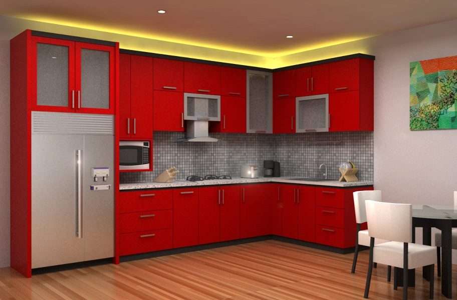  Red kitchen cabinets