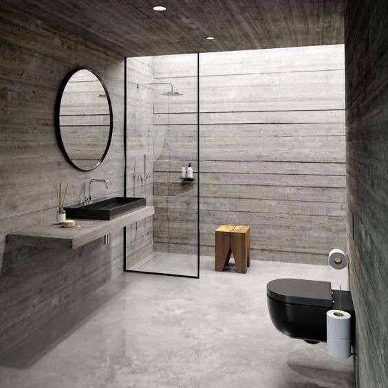 brutalist bathroom design