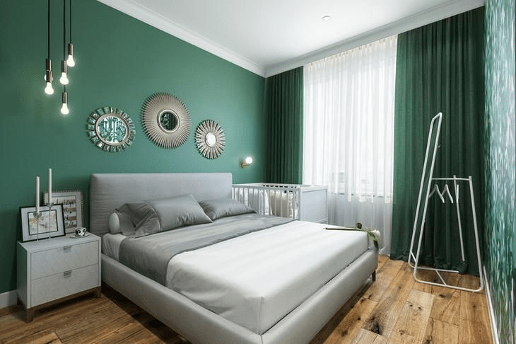  Forest Green Colour Shade bedroom