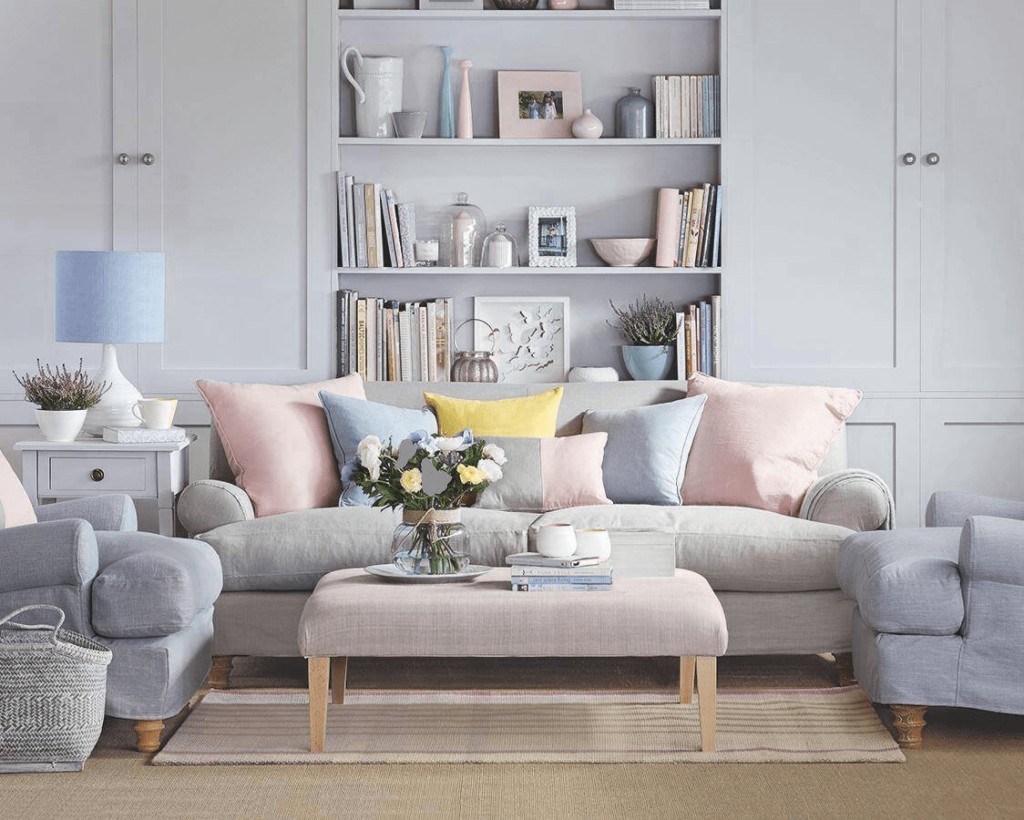 Spring-Inspired Pastel Living Room Interiors|Spring-Inspired Pastel Color Scheme Interiors