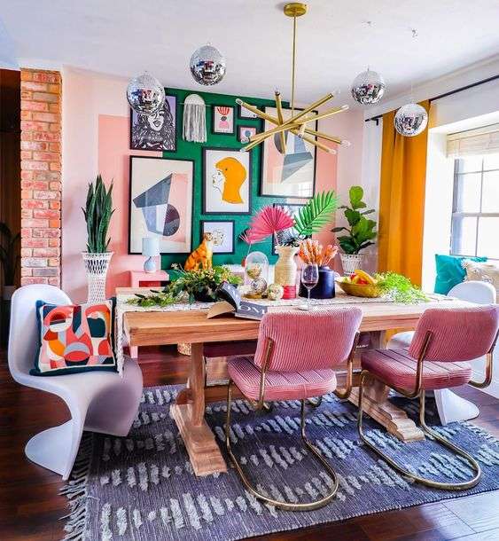 Maximalist Mid Century Modern: The Eclectic Dining Room 
