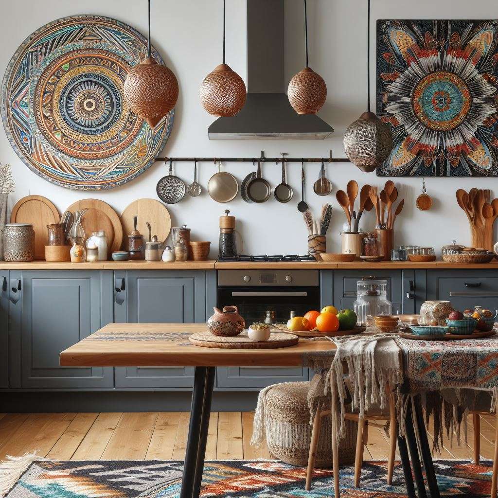 modern boho kitchen| boho kitchen island