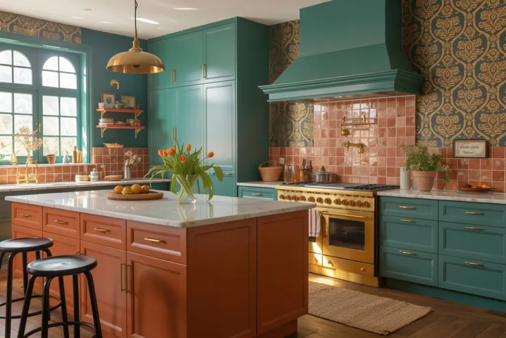 Bohemian Kitchens with vibrant colors and patterns