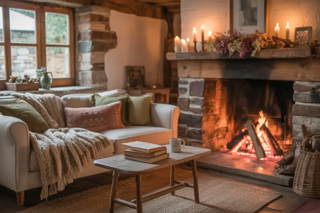 Small Cottage Living Room Ideas: How To Create Cozy Charm 22 rustic charm Fireplace decoration