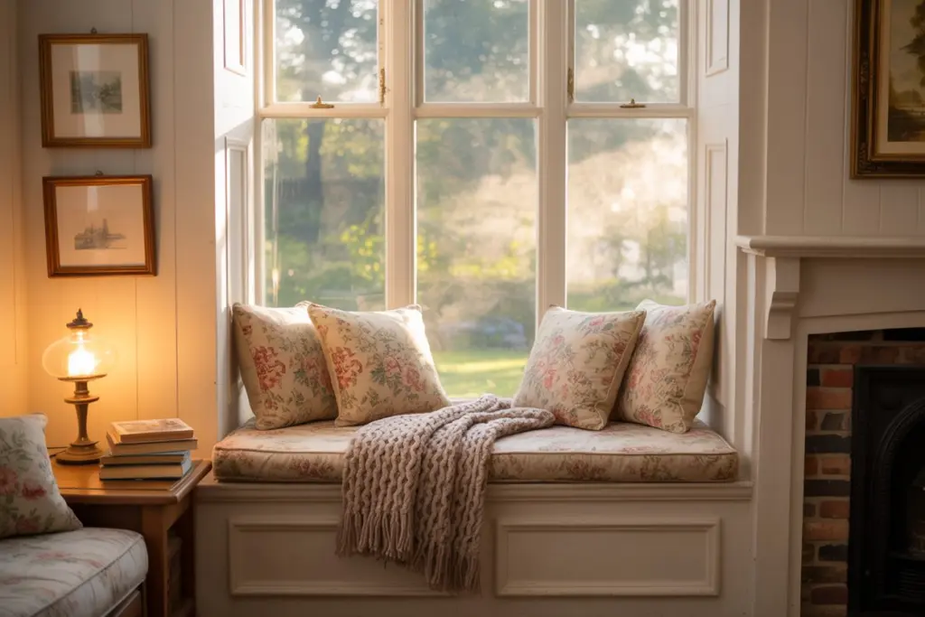 Small Cottage Living Room Ideas: How To Create Cozy Charm 18 cottage living room has a bay window