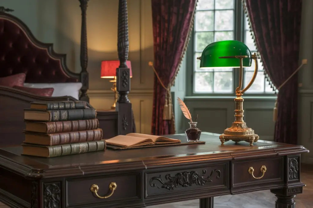 dark academia style bedroom
