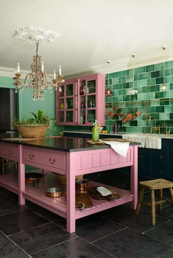 Maximalist Decor Kitchen :Statement Lighting Fixtures