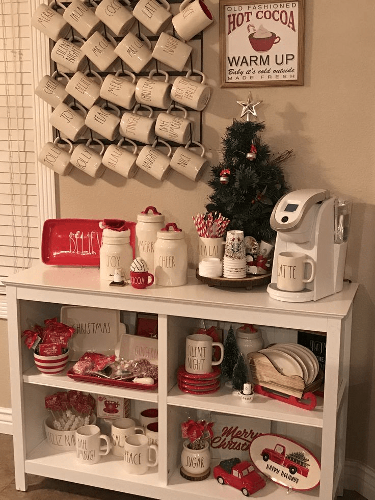 Home coffee bar christmas decor