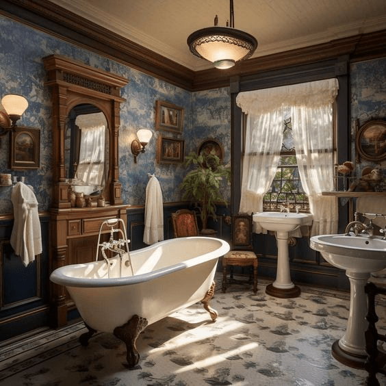 Lighting and Mirrors Of 1920s Victorian Bathrooms