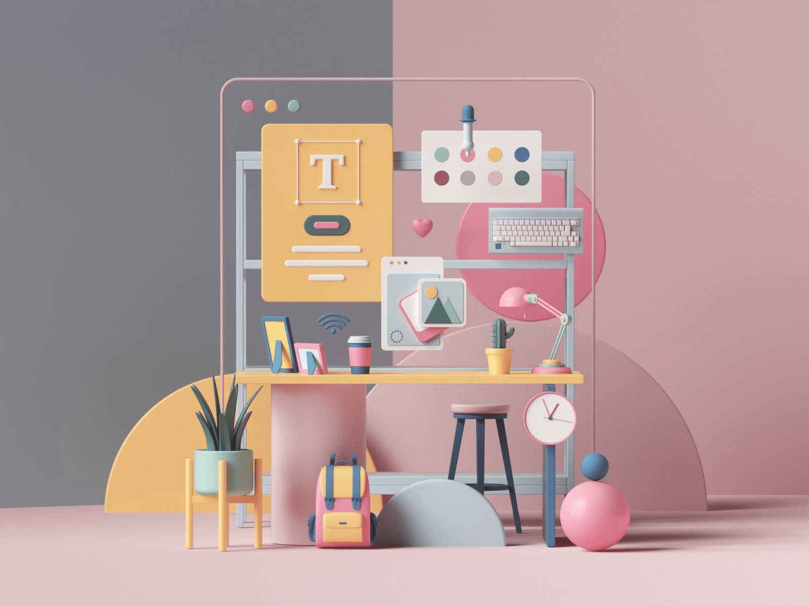  Graphic Design in interior design| 3d graphic Design