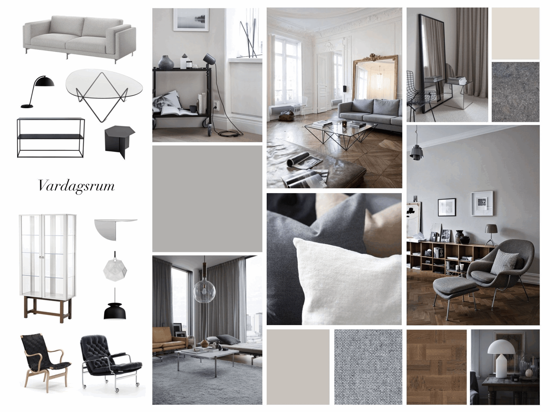 Interior moodboard Minimal Style