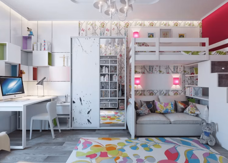11m2 Bedroom for Gamer Teen and Toddler