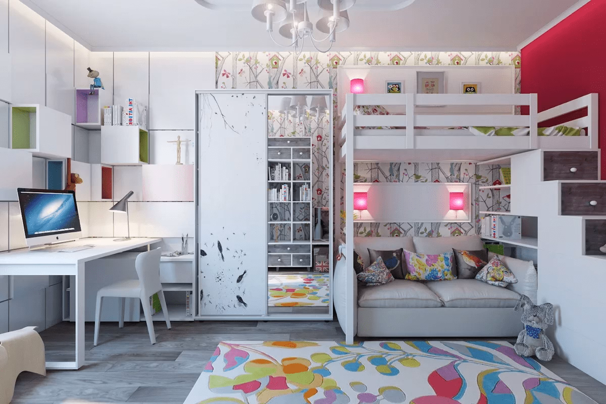 11m2 Bedroom for Gamer Teen and Toddler