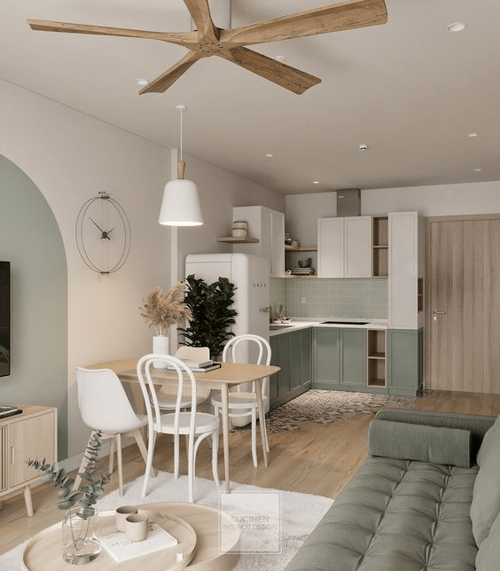 Kitchen Design in One Bedroom Apartmen