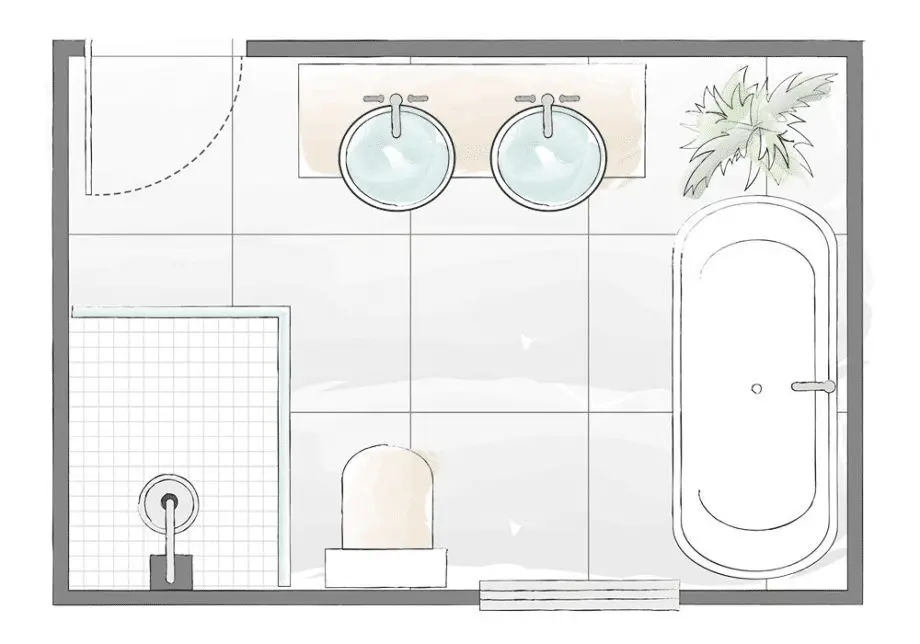 Bathroom layout: all you need to know about it! 2 bathroom Three-Fixture Layout