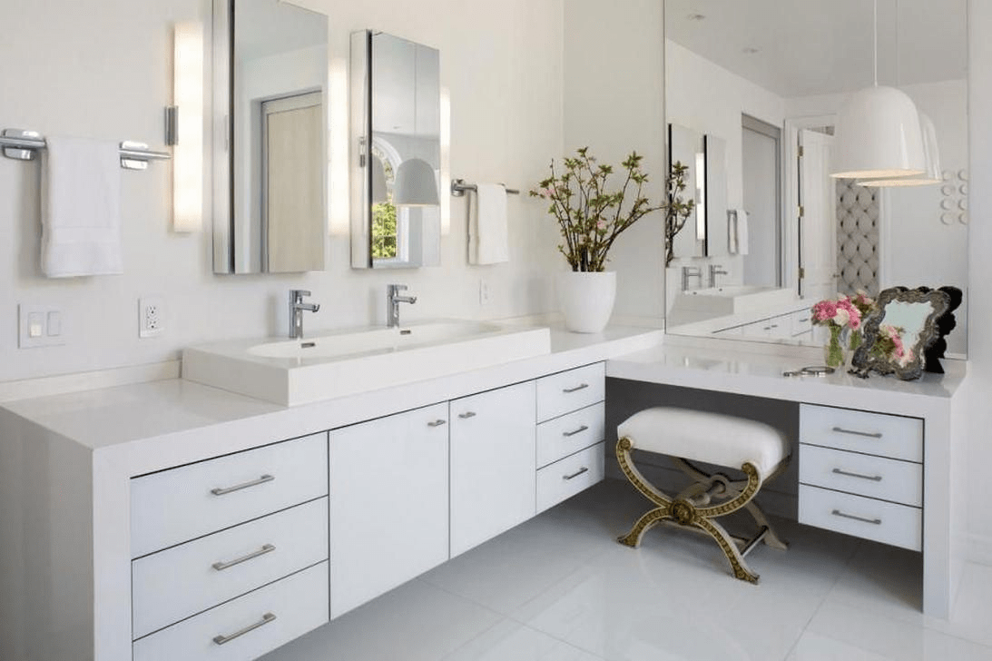  L shaped bathroom