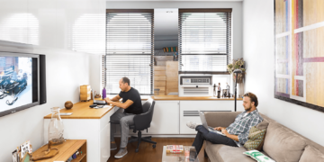 living room office combo layout