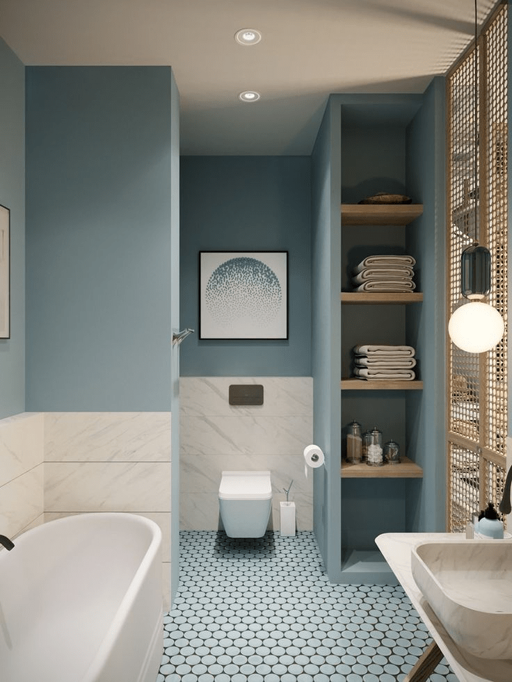 small bathroom with tub layout