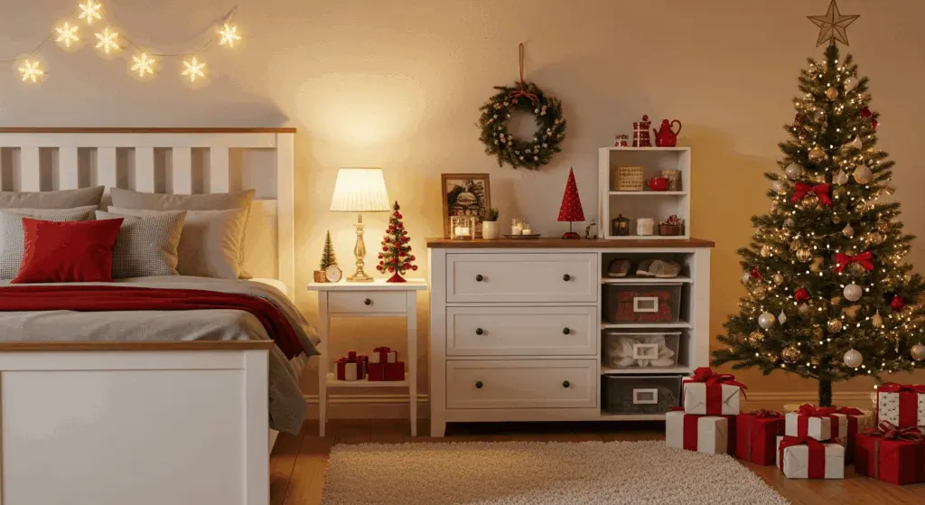 festive holiday bedroom