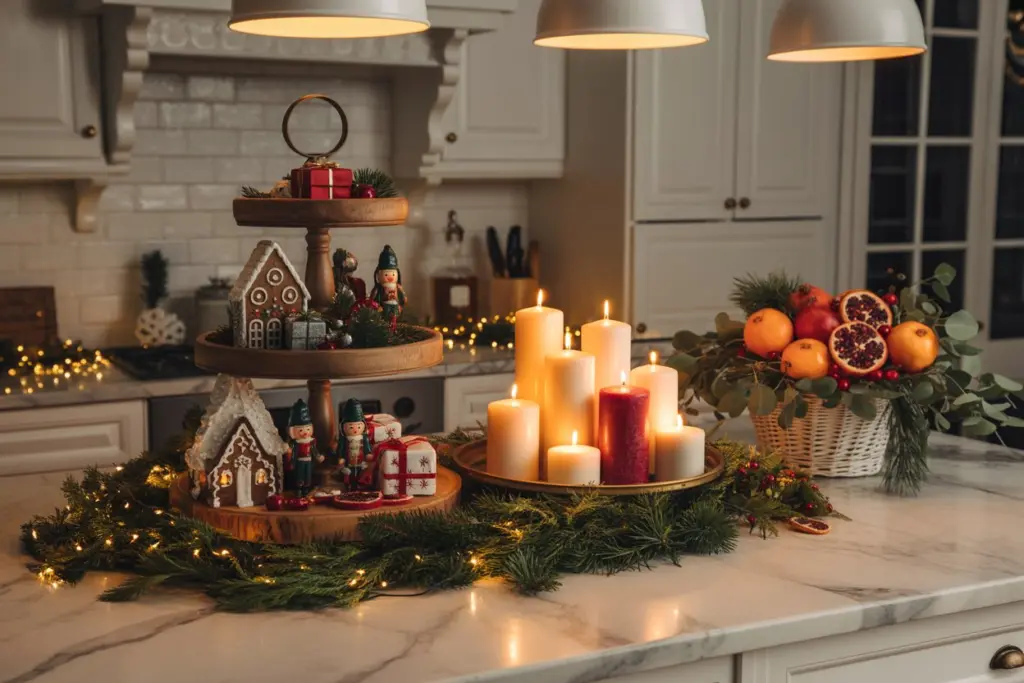 christmas decor for kitchen island
