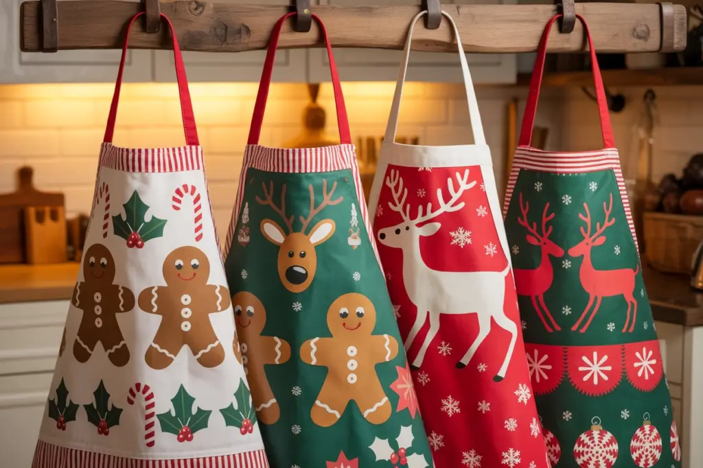 Christmas-Inspired Aprons for Culinary Fun
