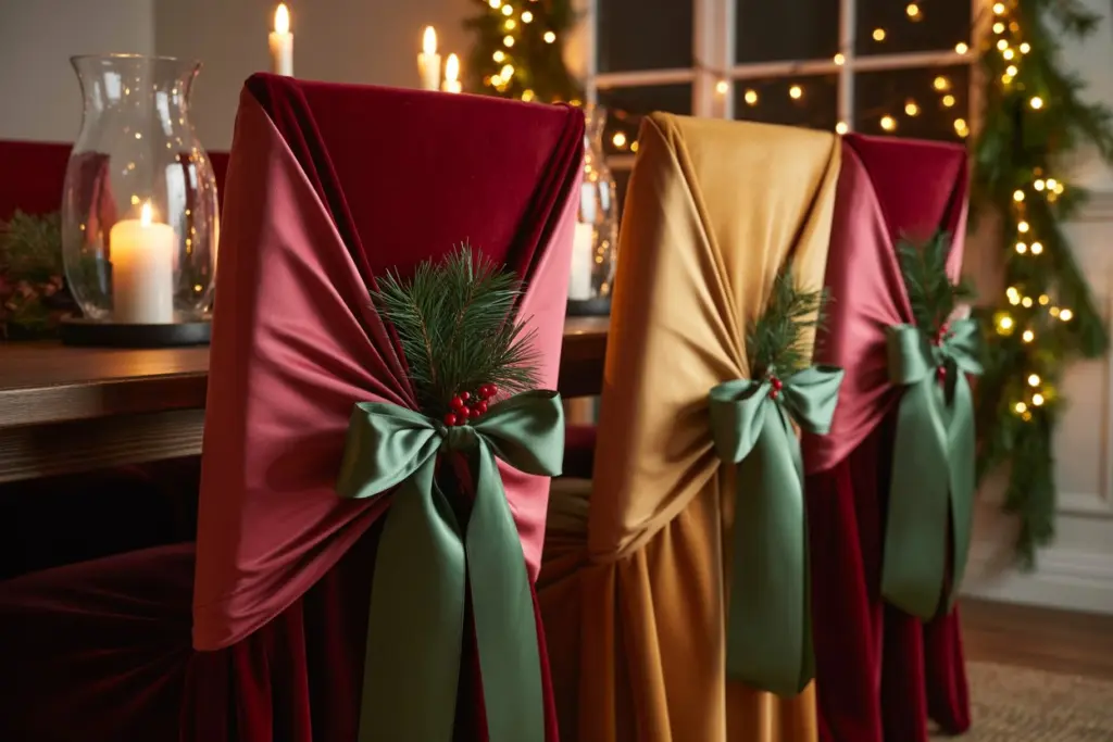 Festive Chair Decor for a Cozy Dining Area
