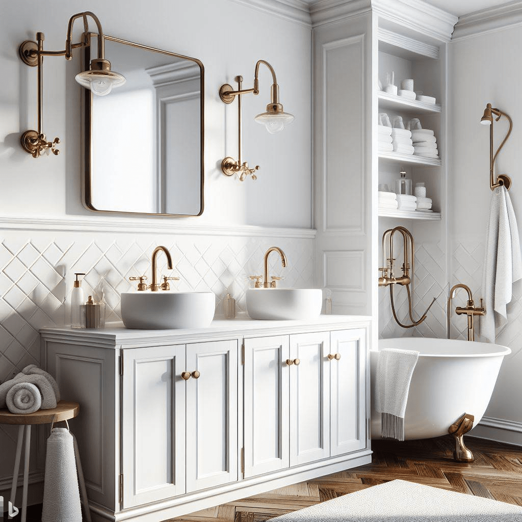 white bathroom faucet fixtures
