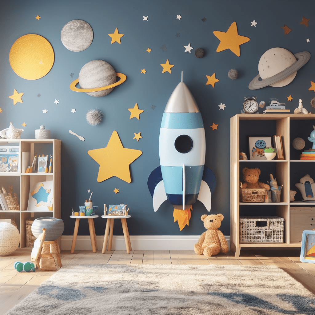 Toddler space-themed room