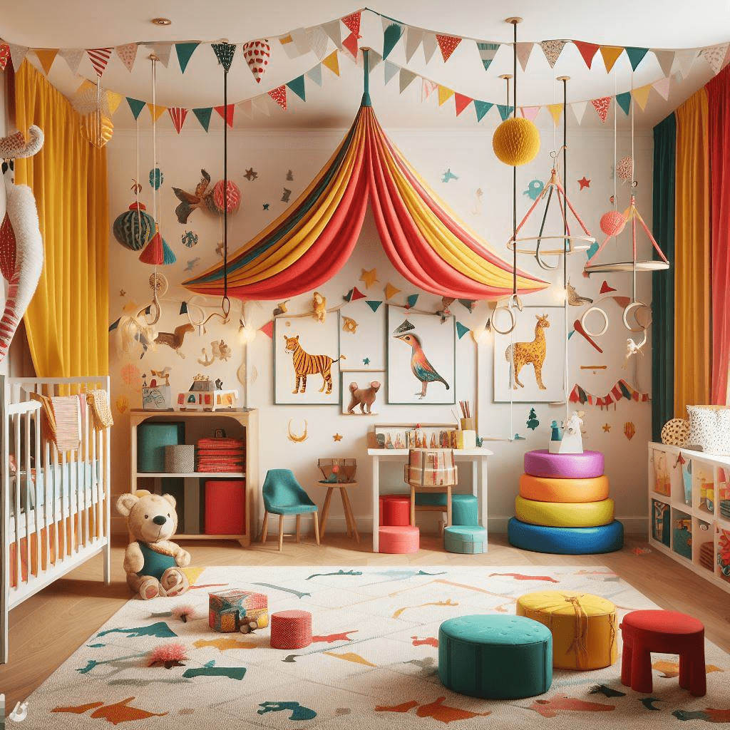 Toddler room with Circus Extravaganza theme