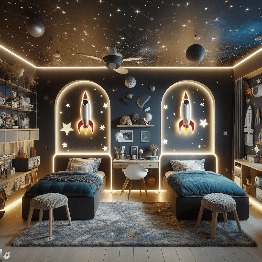 Twin Boy Room | Space Adventure them room