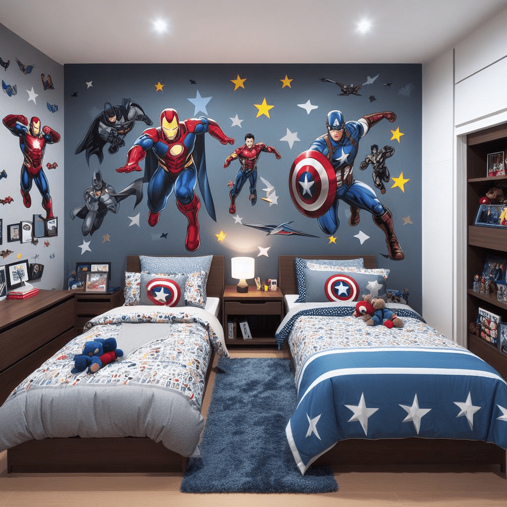Twin Boy Room | theme Superhero room