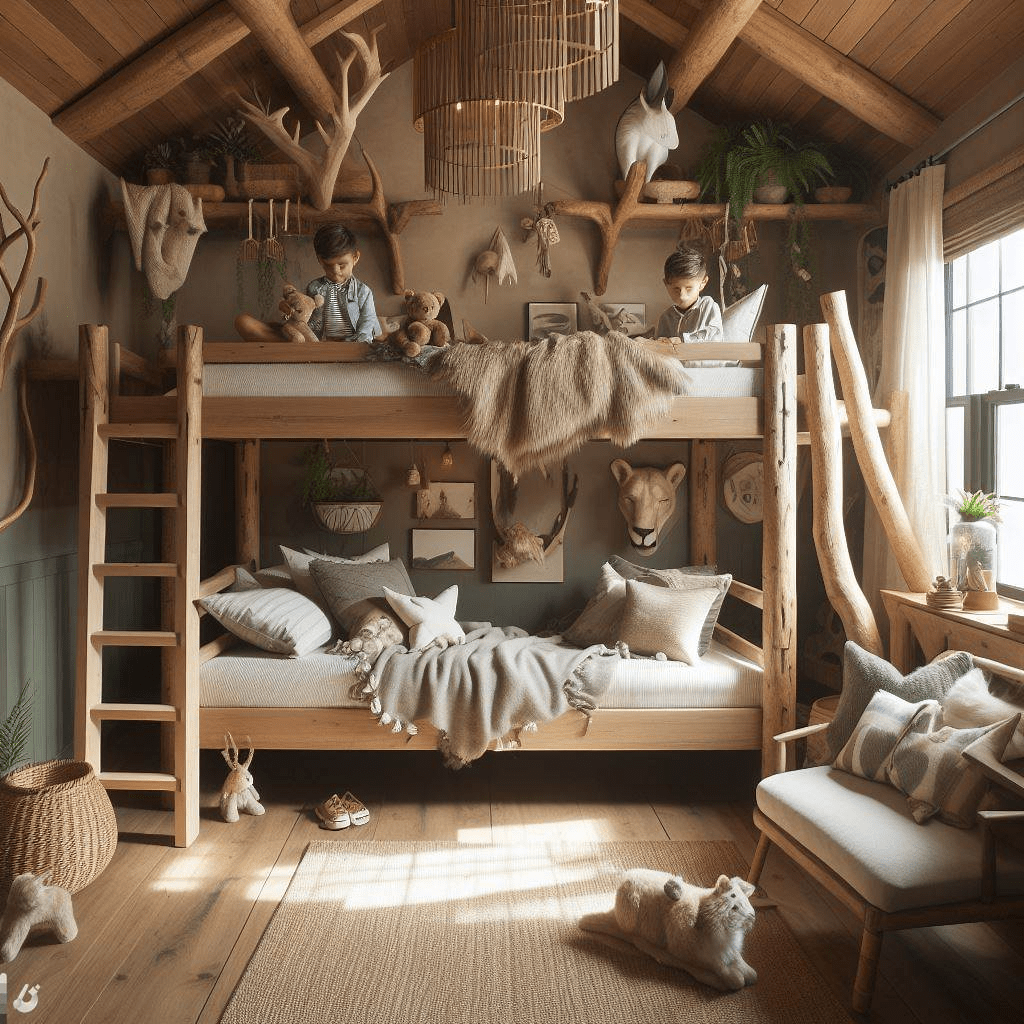 Twin Boy Room | woodland theme room